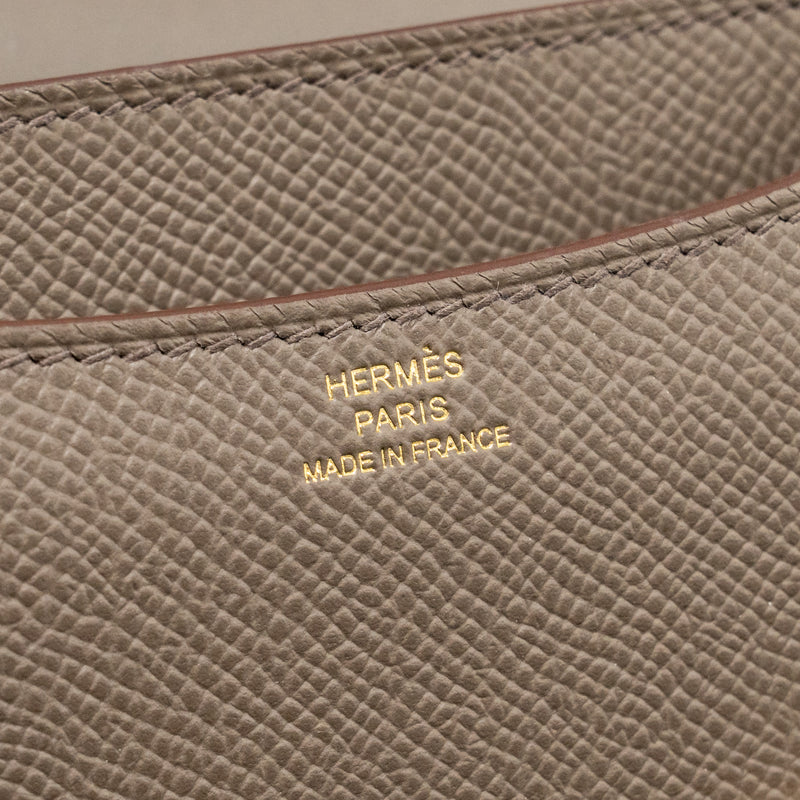 HERMES Mini Constance Epsom Gris Etain GHW Stamp Z