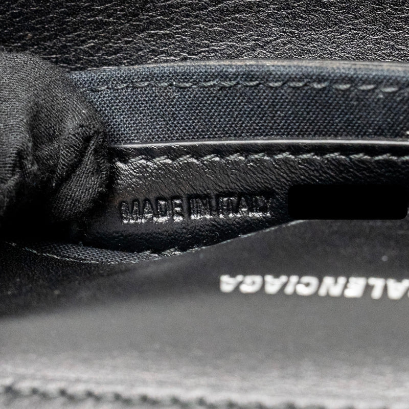 Balenciaga B. Shoulder Bag Quilted Calfskin Black Ruthenium Hardware