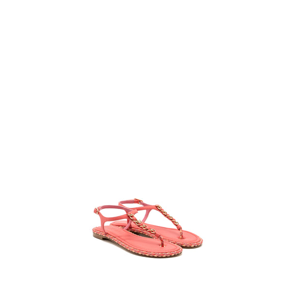 Chanel Size 36 Leather Chain Sandals Pink/ Multicolour LGHW