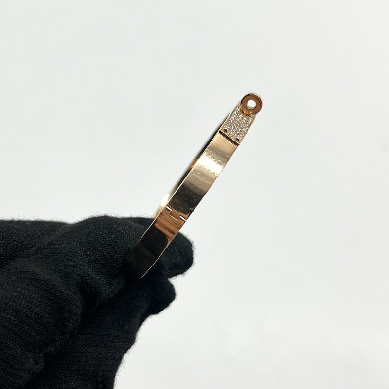 HERMES Size SH Kelly Bracelet Rose Gold, Diamonds