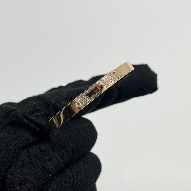 HERMES Size SH Kelly Bracelet Rose Gold, Diamonds