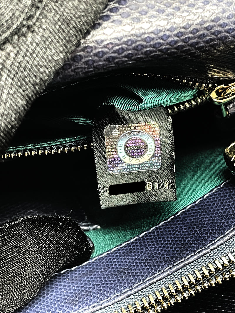 Bvlgari Serpenti Shoulder Bag Karung Skin Dark Purple LGHW