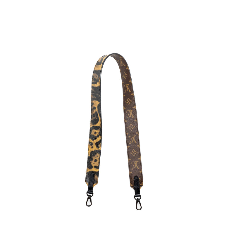 Louis Vuitton Leopard Shoulder Strap Monogram Canvas Multicolour with Black Hardware