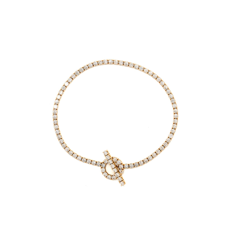 Hermes Size SH Finesse Bracelet Rose Gold, Diamonds