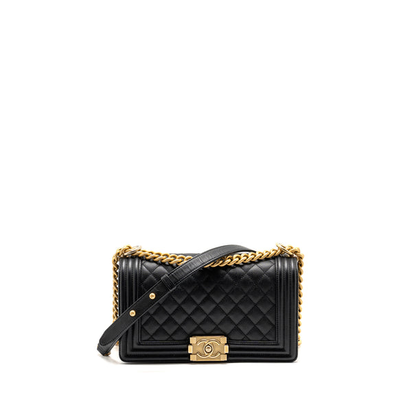 CHANEL Medium Boy Bag Caviar Black GHW