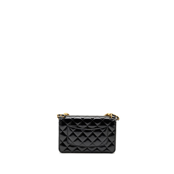 Chanel 24A Wallet On Chain Shiny Calfskin Black GHW