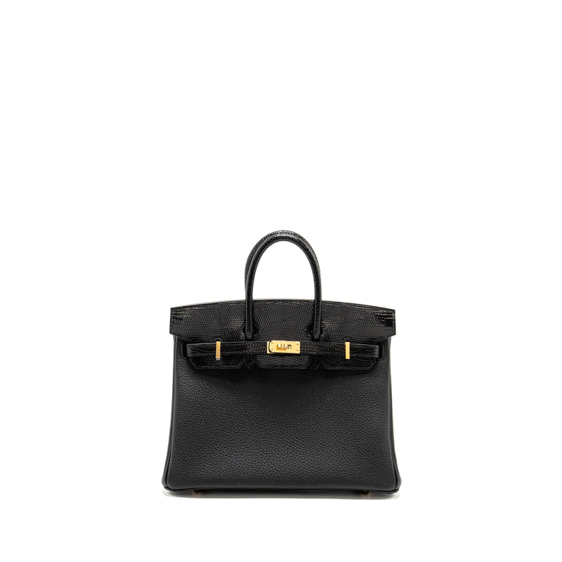 Hermes Birkin 25 Touch Togo/Lizard Black GHW Stamp B