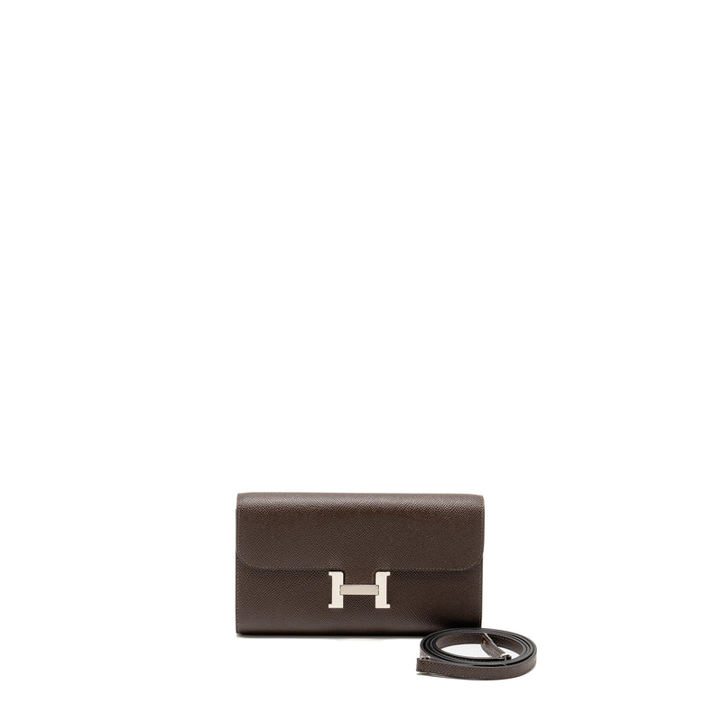 Hermes Constance to Go Epsom Chocolate SHW Stamp U