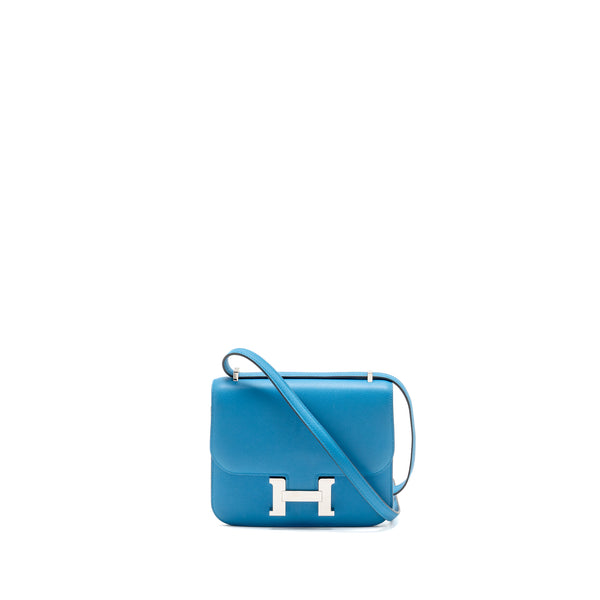 Hermes Mini Constance Evercolor B3 Bleu Zanzibar SHW Stamp A