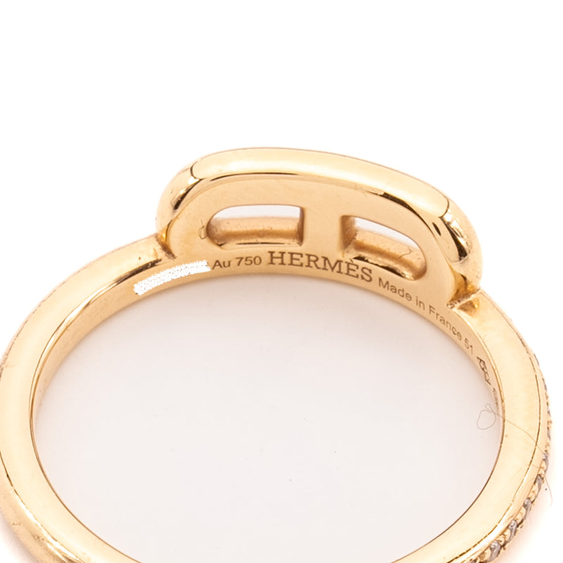 Hermes Size 51 D’Ancre Ring Rose Gold, Diamonds