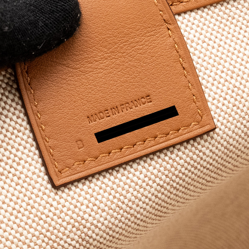 Hermes Steeple 25 canvas/ swift beige / gold SHW stamp B