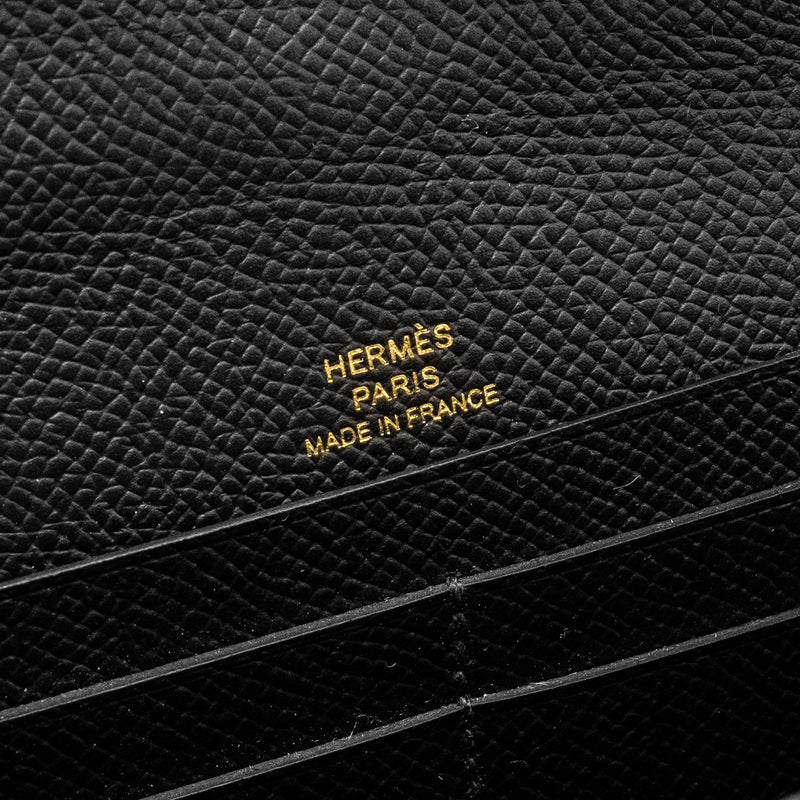Hermes Maillon To Go wallet epsom black enermal buckle GHW stamp W