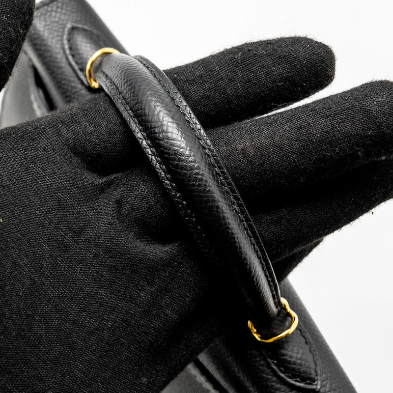 Hermes Mini Kelly II Epsom Black GHW Stamp B