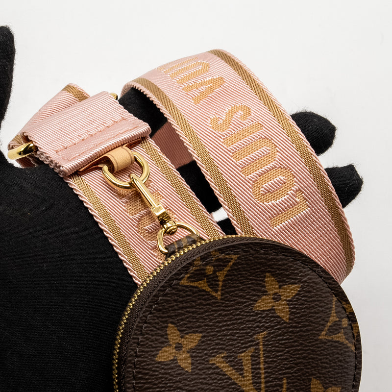 Louis Vuitton Multi Pochette Accessories Monogram Canvas Pink Strap GHW