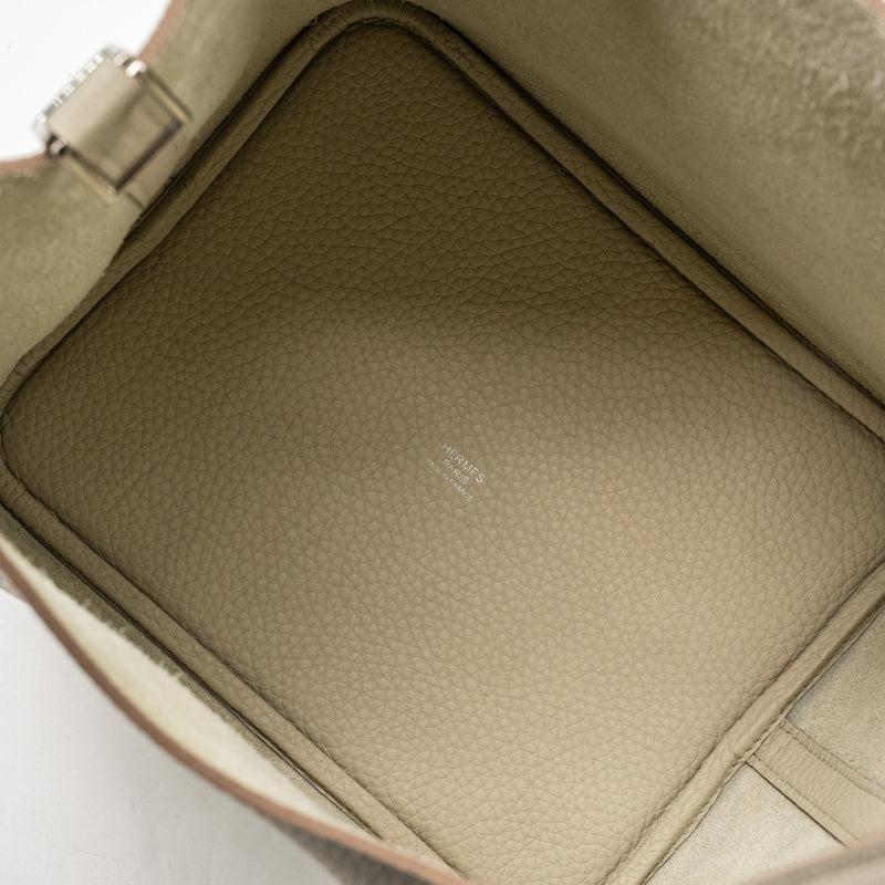 Hermes Picotin 22 Lock Bag Clemence Beton SHW Stamp U