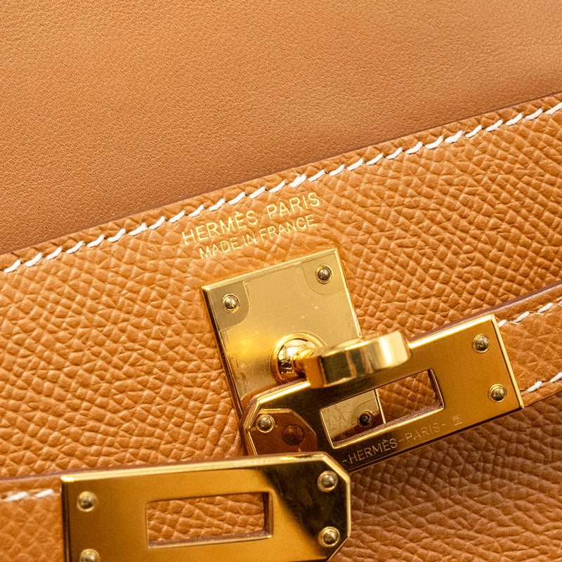 Hermes Mini Kelly II Epsom Gold GHW Stamp Z