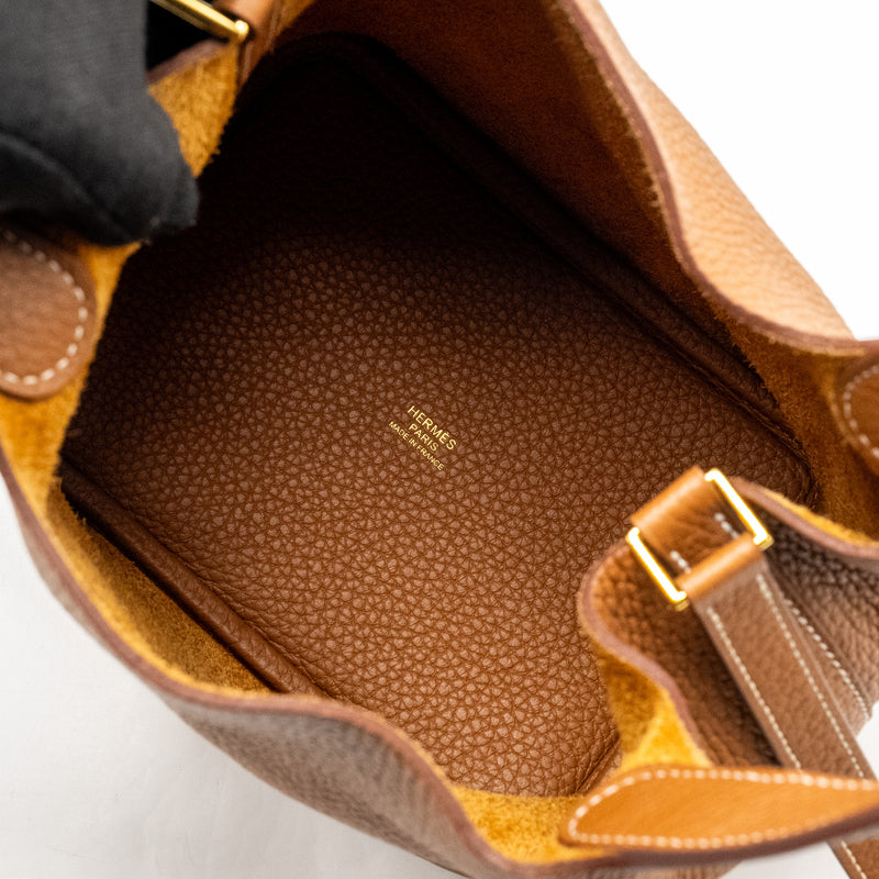 Hermes Picotin 18 Lock Bag Clemence Gold GHW stamp Z
