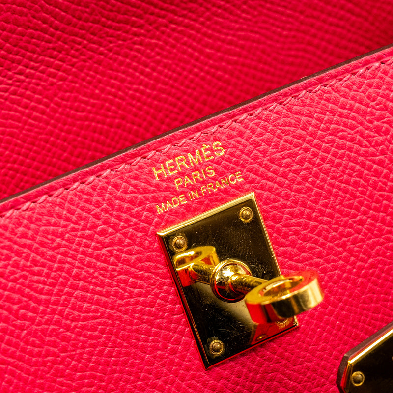 Hermes Kelly 25 Epsom Rose Mexico GHW Stamp D with an Extra Rodeo Pm Bag Charm Stamp  D