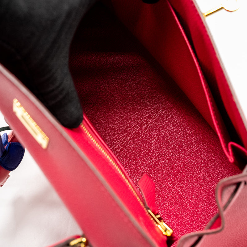Hermes Kelly 25 Epsom Rose Mexico GHW Stamp D with an Extra Rodeo Pm Bag Charm Stamp  D