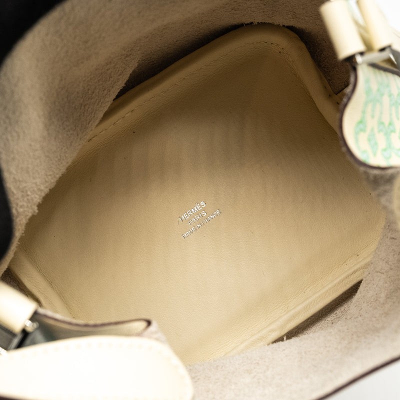 Hermes Lucky Daisy Micro Picotin Swift Nata/Vert/Blanc SHW Stamp U