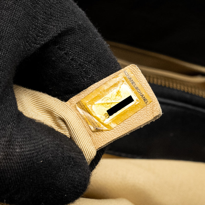 CHANEL Small Quilted CC Crown Tote Bag Calfskin Black Brushed GHW