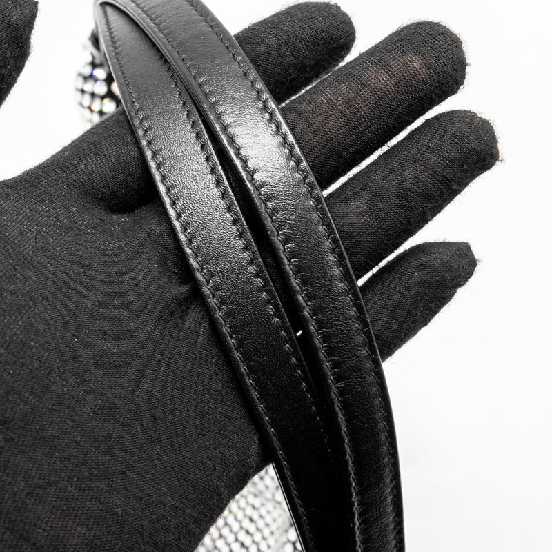 Prada Triangle pouch crystal embellished black SHW