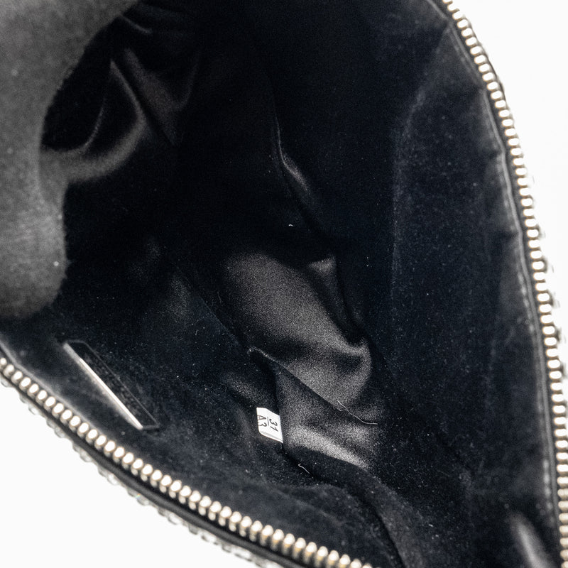 Prada Triangle pouch crystal embellished black SHW