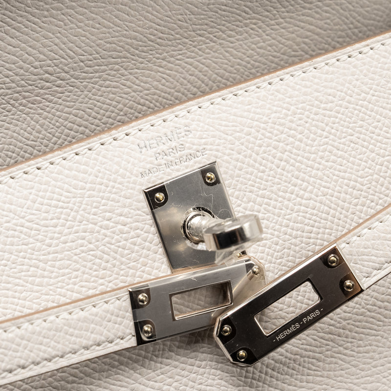 Hermes Kelly 25 Epsom Gris Pale SHW stamp B