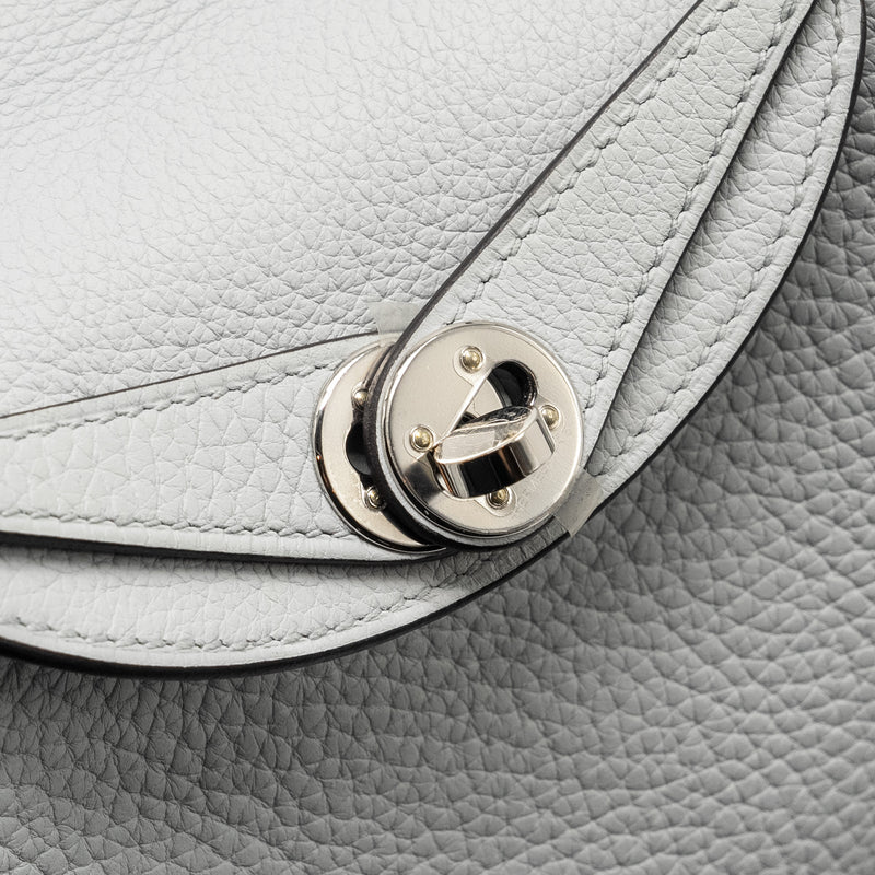 Hermes Mini Lindy Clemence Blue Pale SHW Stamp U