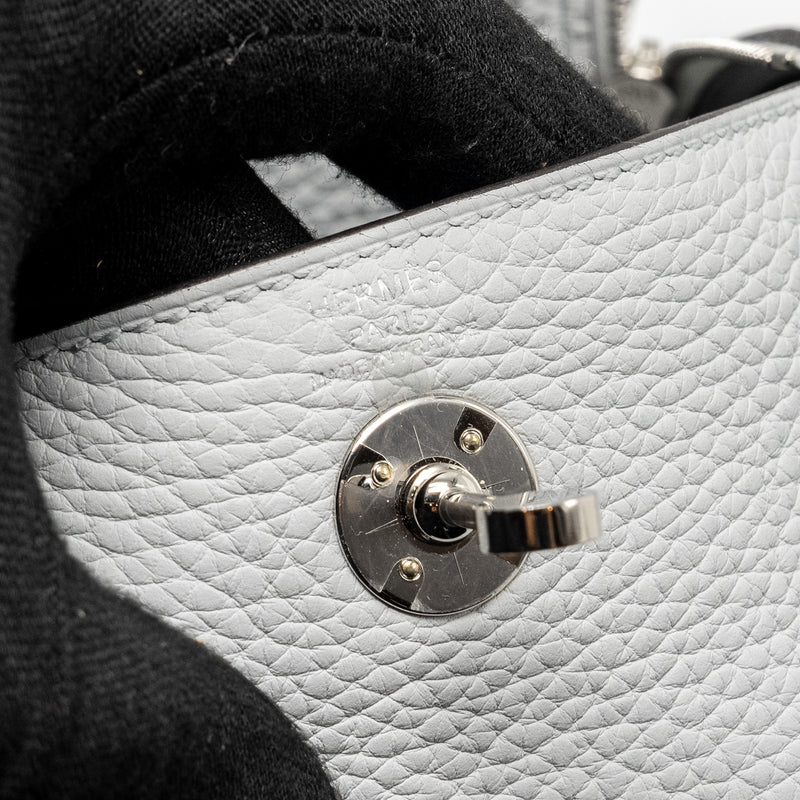 Hermes Mini Lindy Clemence Blue Pale SHW Stamp U