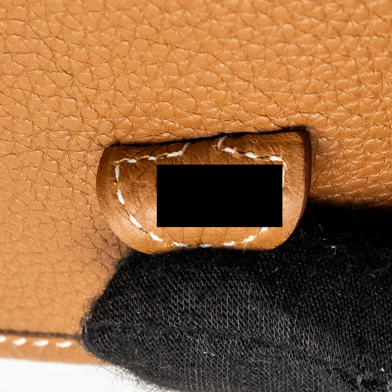 Hermes Mini Evelyne Taurillon Maurice Gold GHW STAMP Z