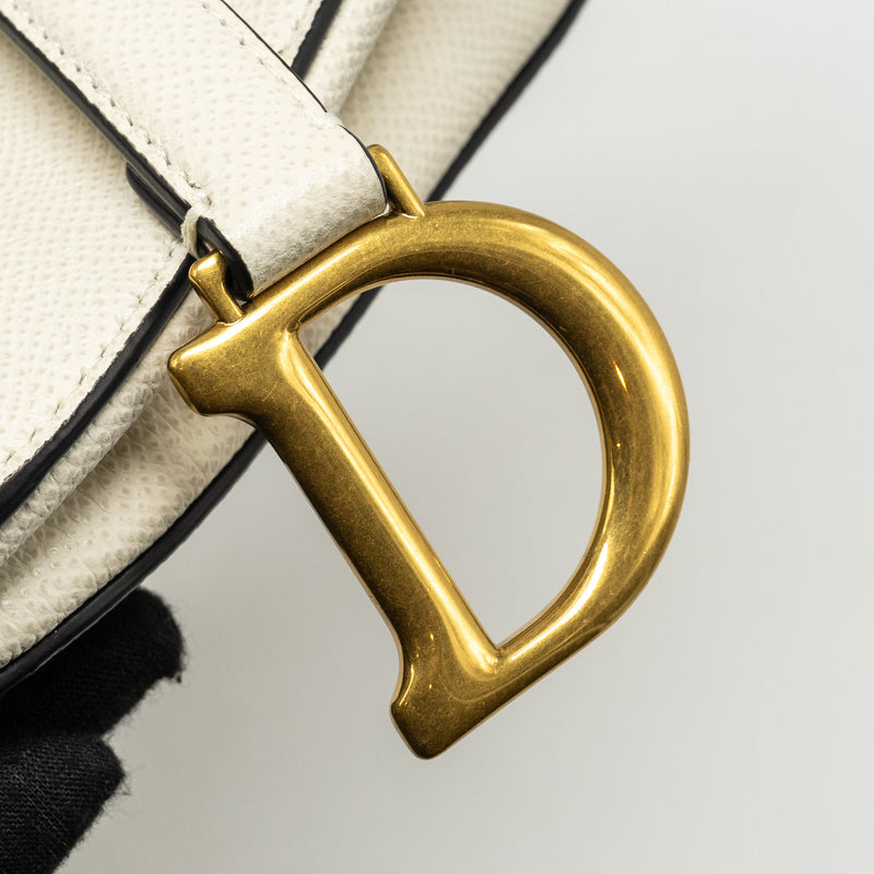 Dior Mini Saddle Bag Calfskin White GHW