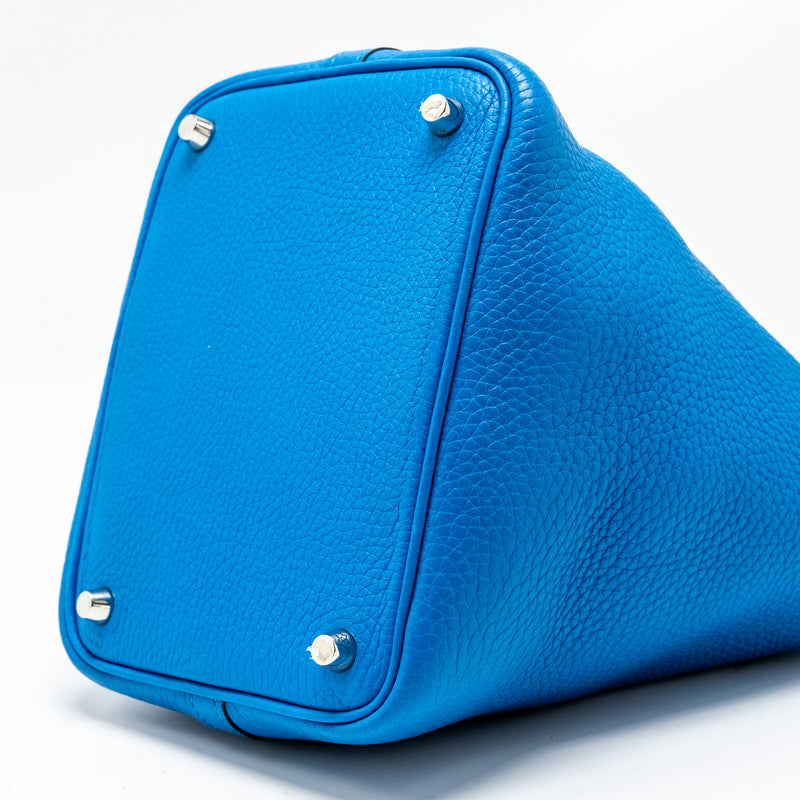 Hermes Picotin 18 Lock Bag Clemence Blue SHW Stamp A