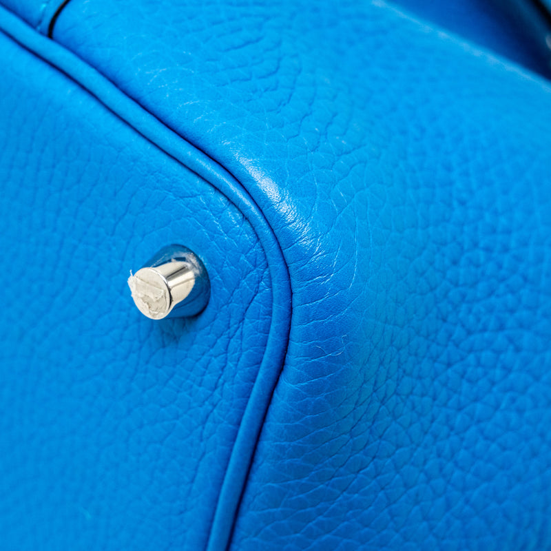 Hermes Picotin 18 Lock Bag Clemence Blue SHW Stamp A