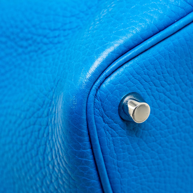 Hermes Picotin 18 Lock Bag Clemence Blue SHW Stamp A