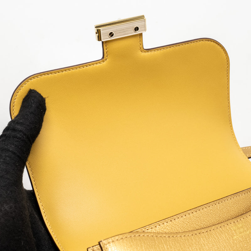 Hermes Mini Constance Chèvre Chamkilight Y9 Dore LGHW Stamp W