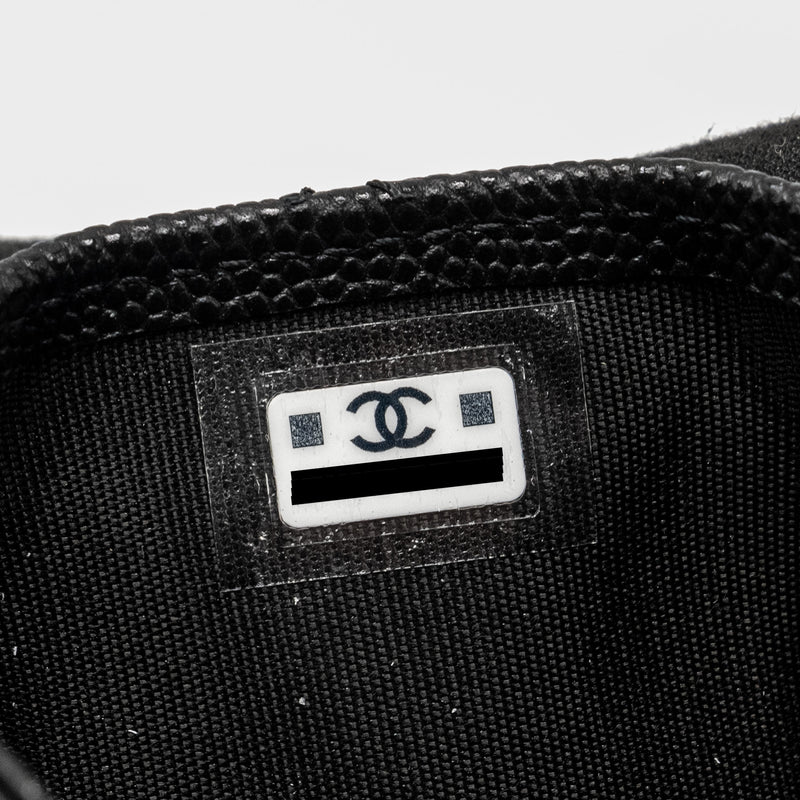 Chanel Detail CC logo Card Holder Caviar Black LGHW(microchip)