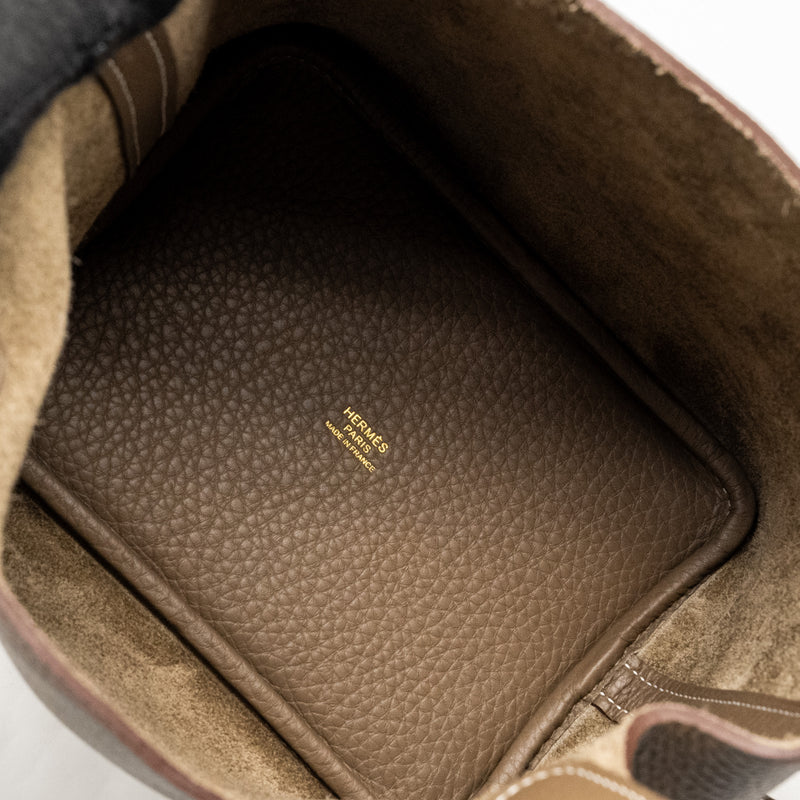 Hermes Picotin 18 Lock Bag Clemence Etoupe GHW Stamp Z