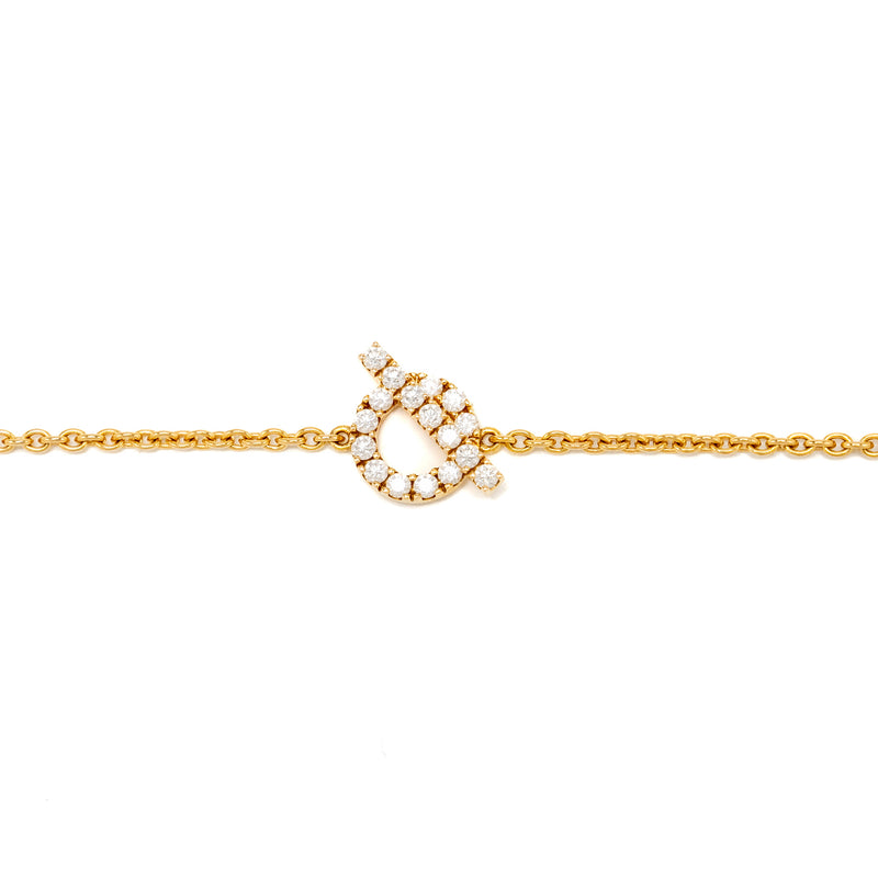 Hermes Size ST Finesse Bracelet Rose Gold, Diamonds