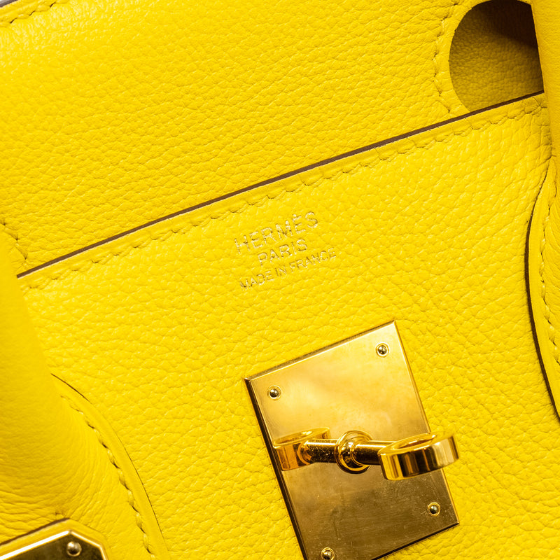 Hermes Birkin 30 Taurillon Novillo leather 9O Jaune De Naples GHW stamp D