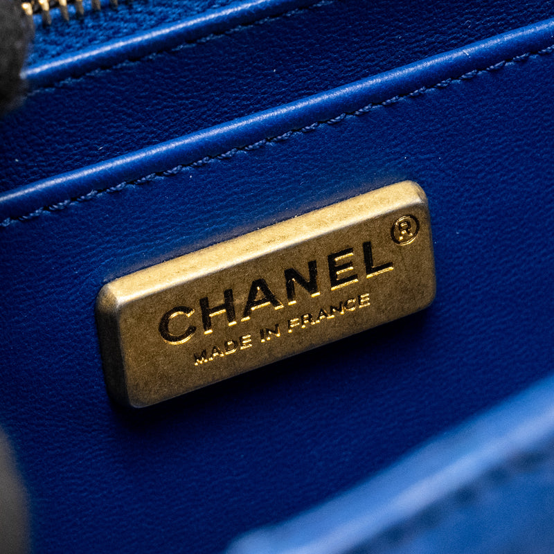 Chanel Mini Rectangular Flap Bag Python Blue GHW