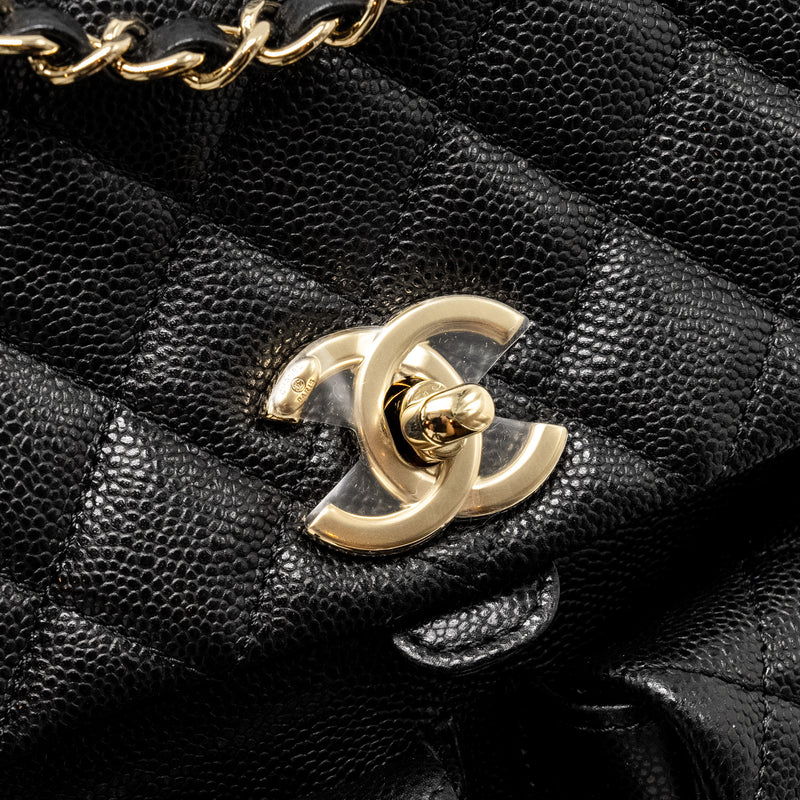 Chanel Triple Pack Backpack Caviar Black LGHW (Microchip)