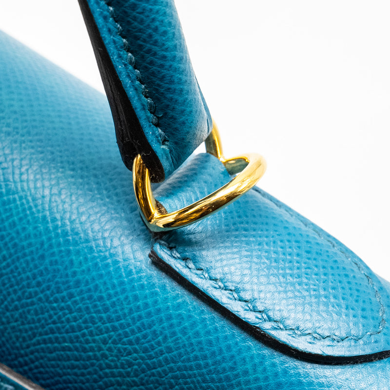 Hermes kelly 28 epsom blue izmir GHW stamp square Q