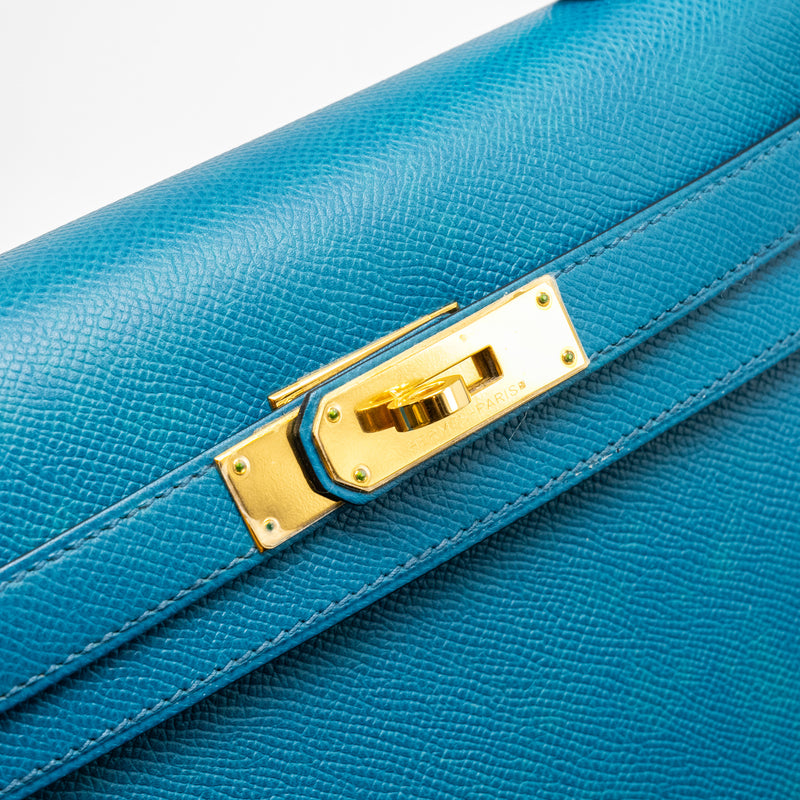 Hermes kelly 28 epsom blue izmir GHW stamp square Q