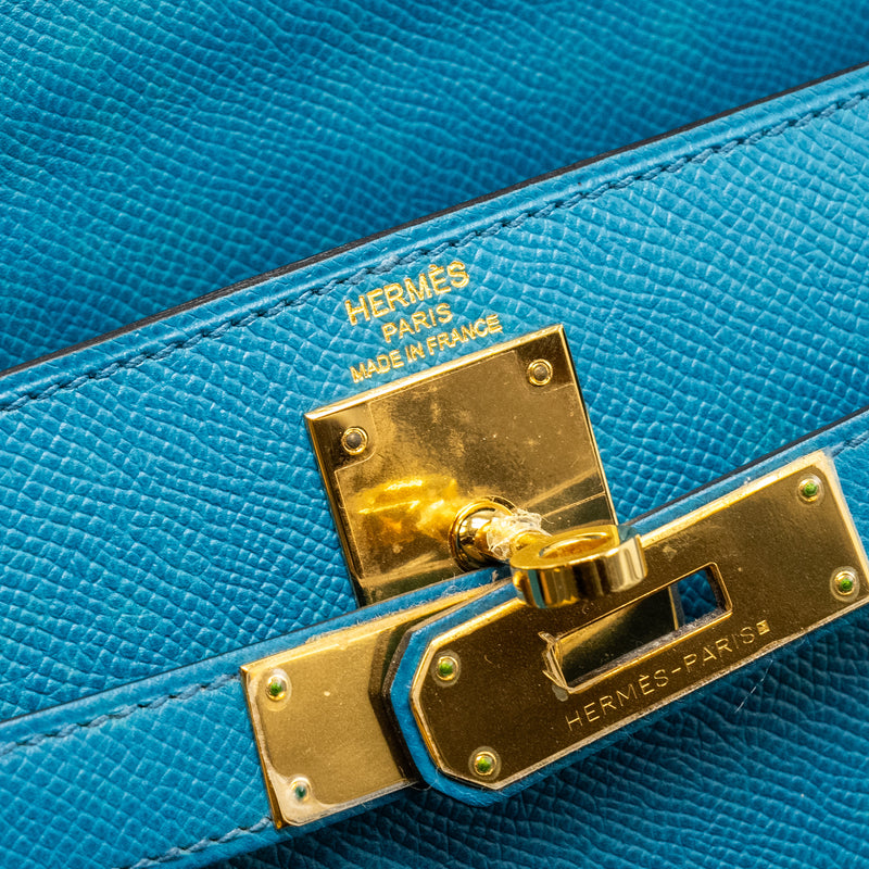 Hermes kelly 28 epsom blue izmir GHW stamp square Q