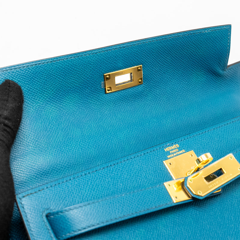 Hermes kelly 28 epsom blue izmir GHW stamp square Q