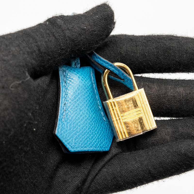 Hermes kelly 28 epsom blue izmir GHW stamp square Q