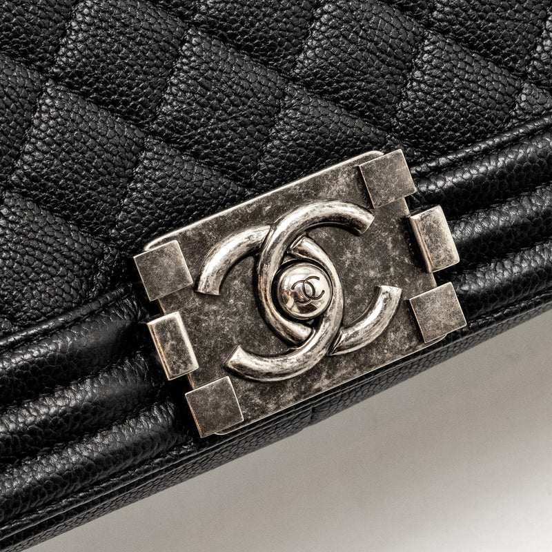 Chanel Maxi Boy Bag Caviar Black Ruthenium Hardware