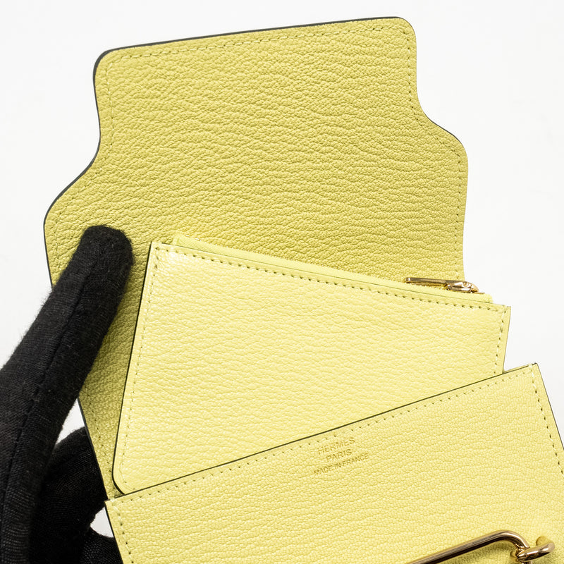 Hermes Roulis Slim Chèvre Mysore R9 Jaune Bourgeon LGHW Stamp B