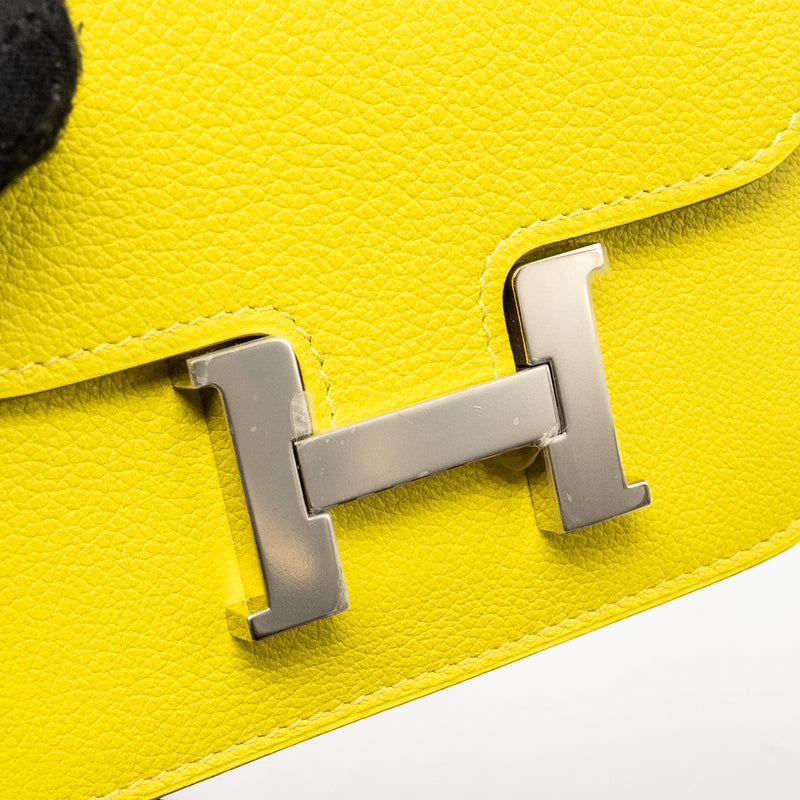 Hermes Constance Slim Evercolor Jaune Citron SHW Stamp B